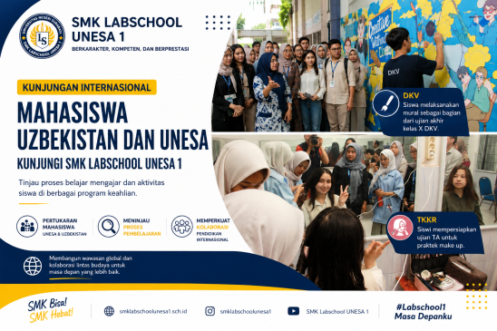 Kunjungan Mahasiswa Uzbekistan dan UNESA ke SMK Labschool UNESA 1